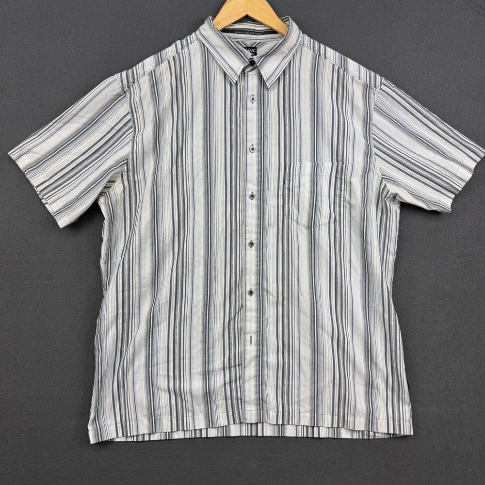 Kuhl Button Up Shirt Mens XL Striped Short Sleeve Casual Recycled Blend